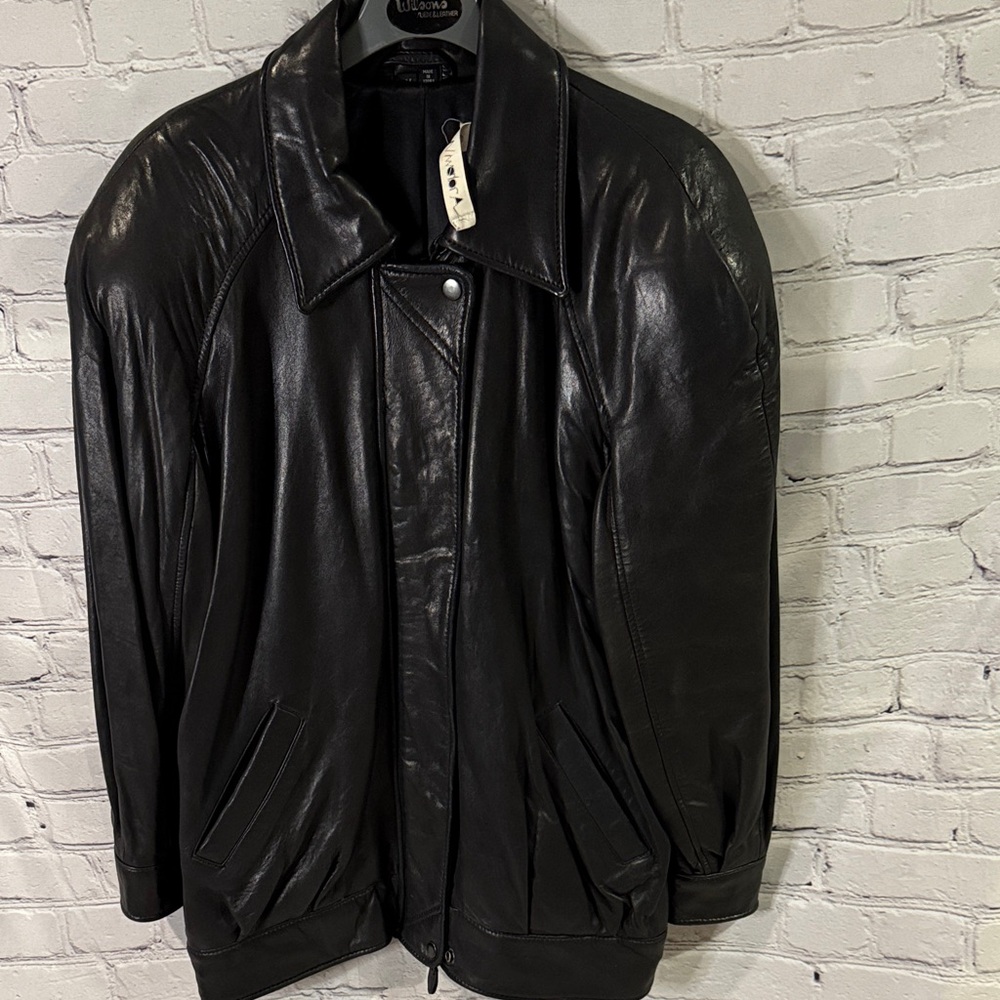 Andrew Marc Men's Black Leather Jacket Medium